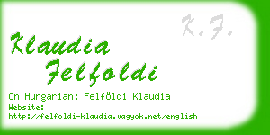 klaudia felfoldi business card